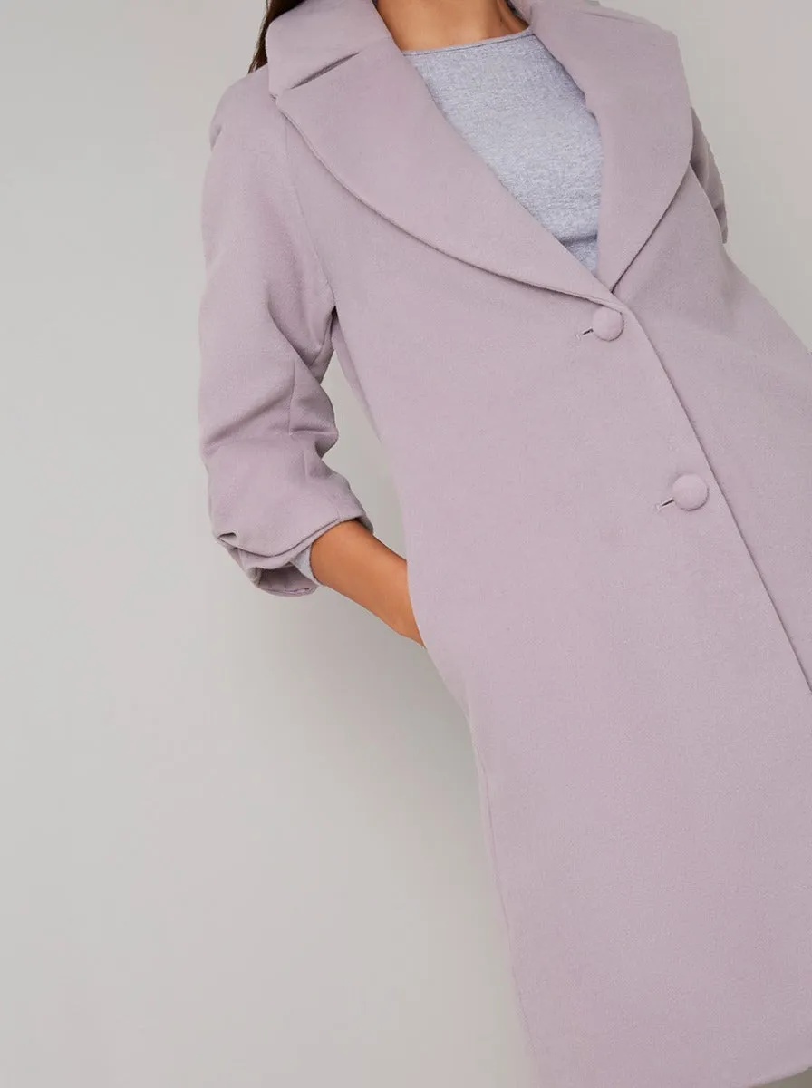 Bow Detail Coat in Purple sold by Chi Chi London product image thumbnail 2