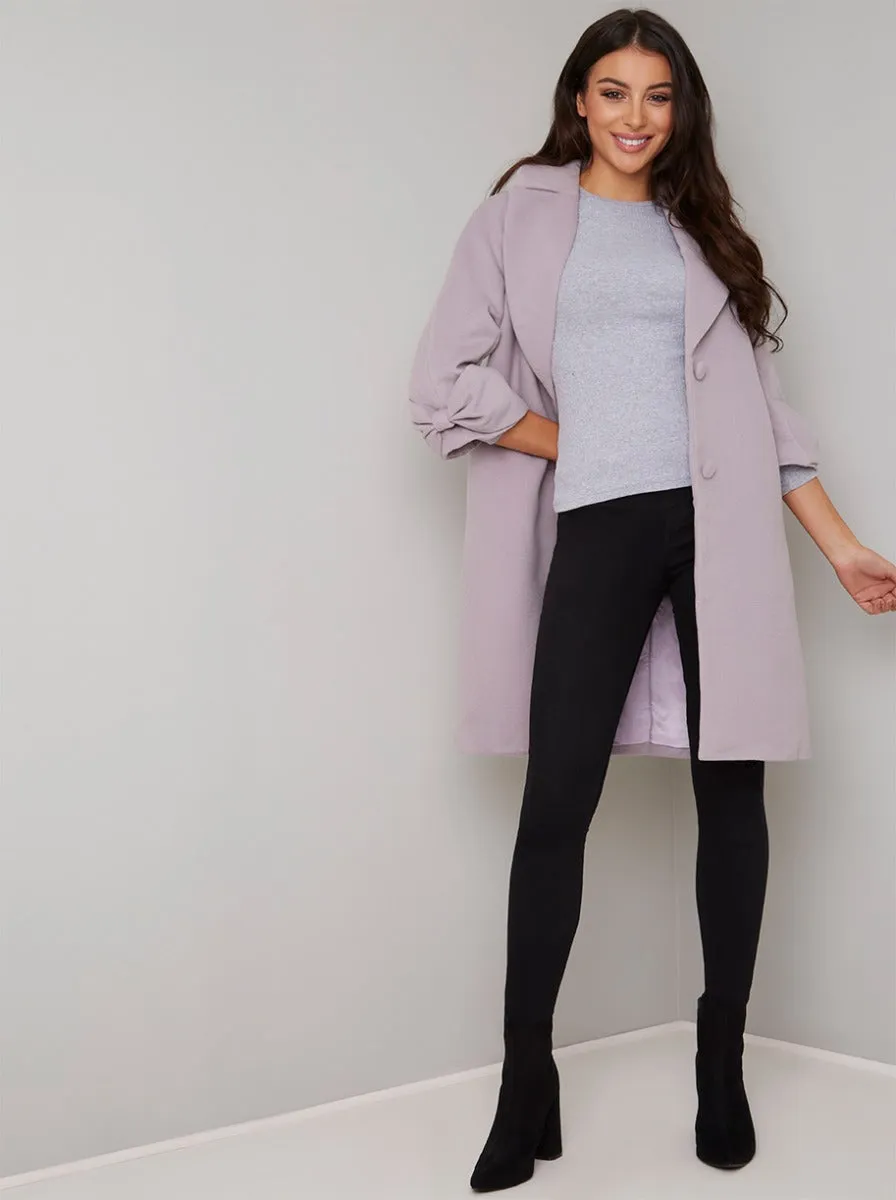 Bow Detail Coat in Purple sold by Chi Chi London product image thumbnail 3