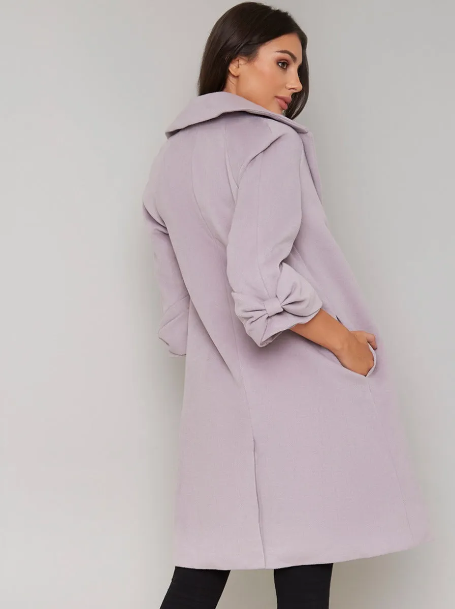 Bow Detail Coat in Purple sold by Chi Chi London product image thumbnail 4
