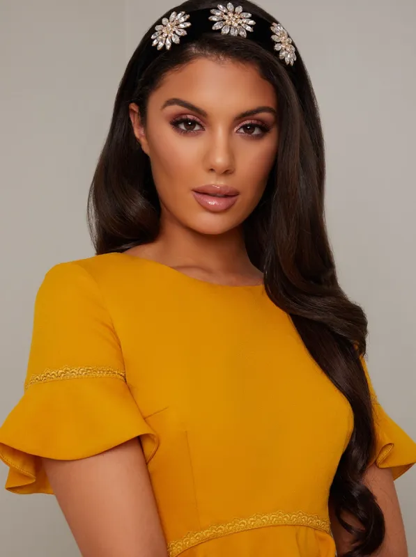 Gemstone Headband in Black sold by Chi Chi London