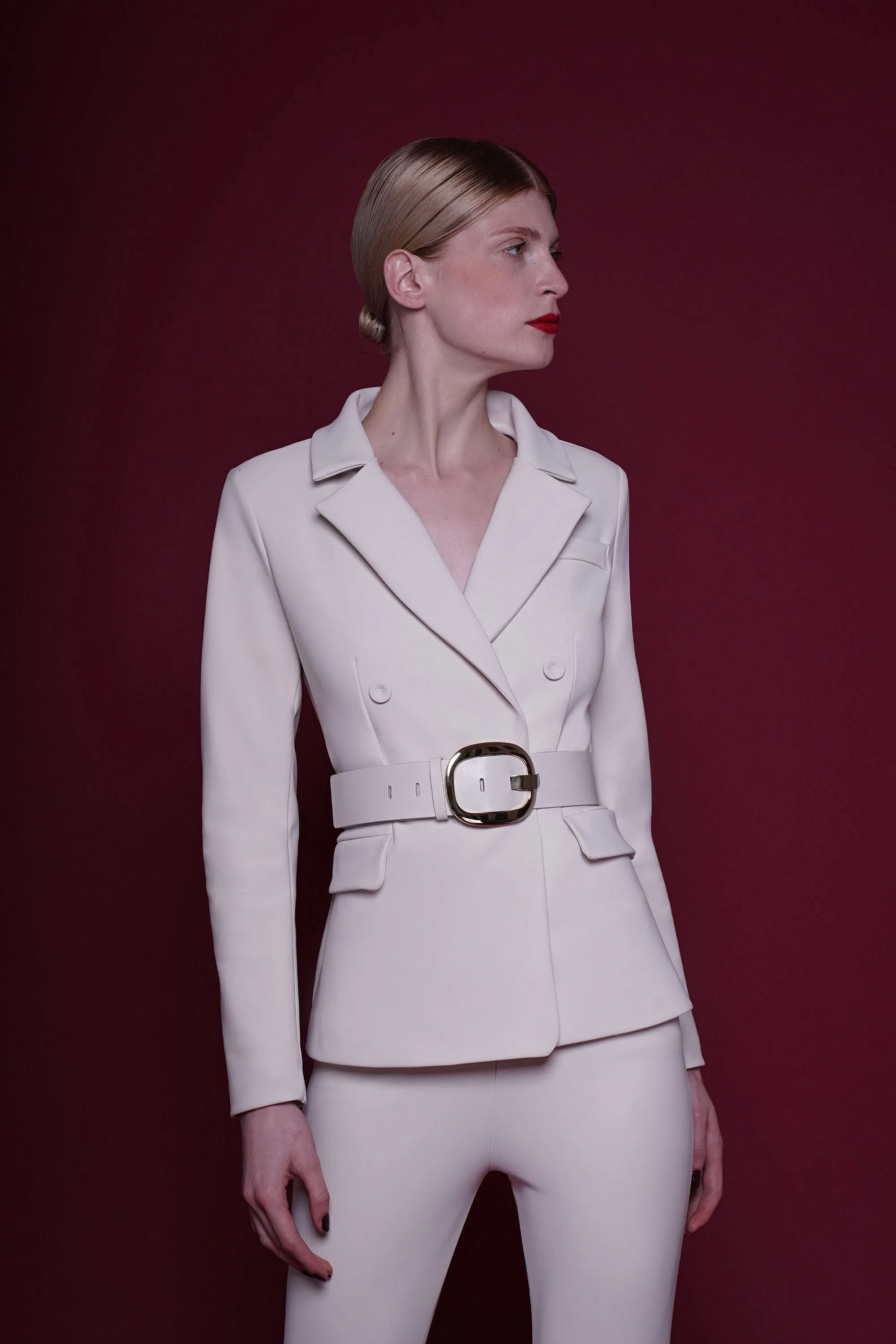 LEATHER BELT WITH METALLIC BUCKLE sold by Chiara Boni product image thumbnail 3