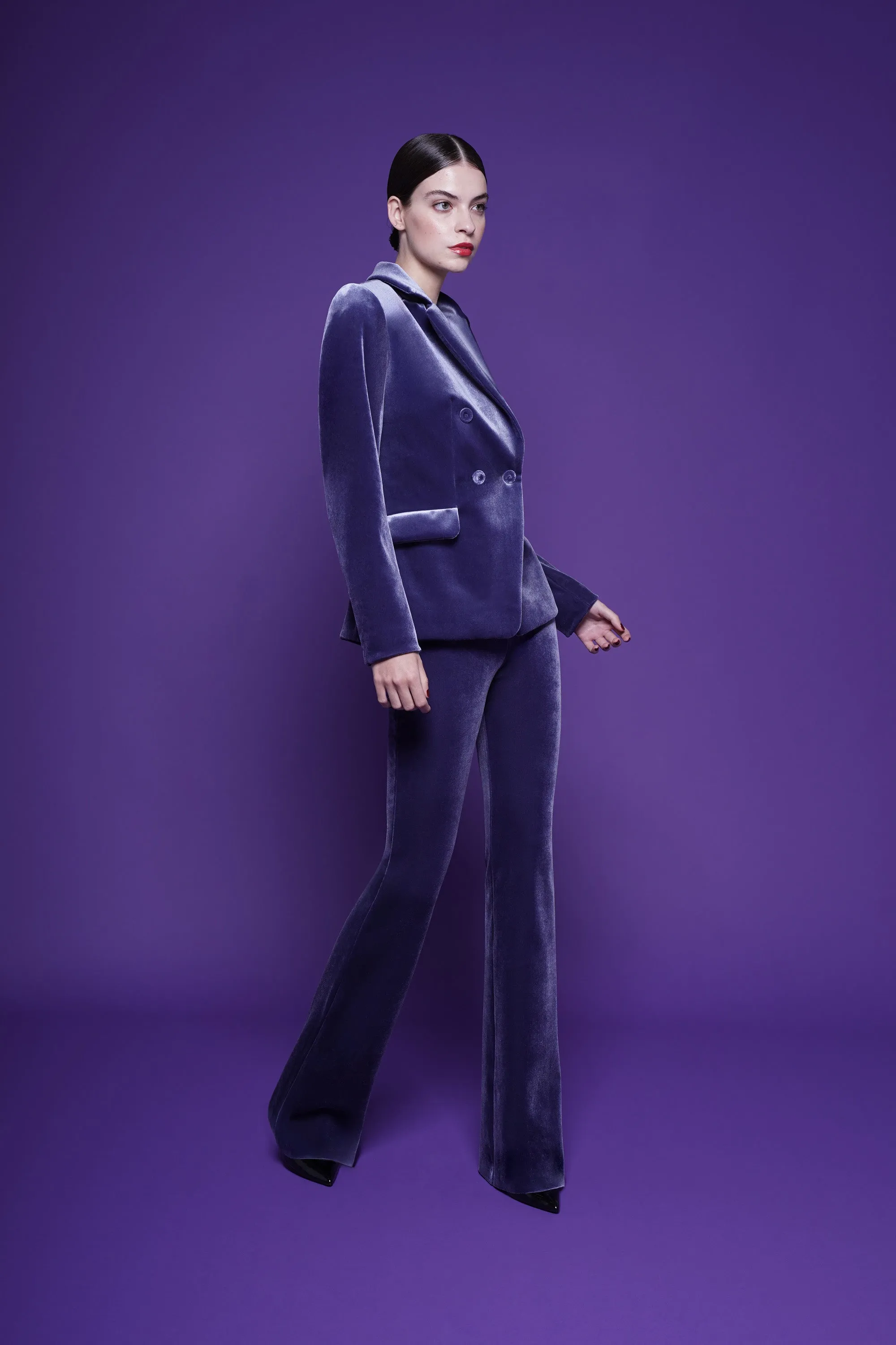 VENUSETTE HIGH WAISTED VELVET PANTS sold by Chiara Boni product image thumbnail 3