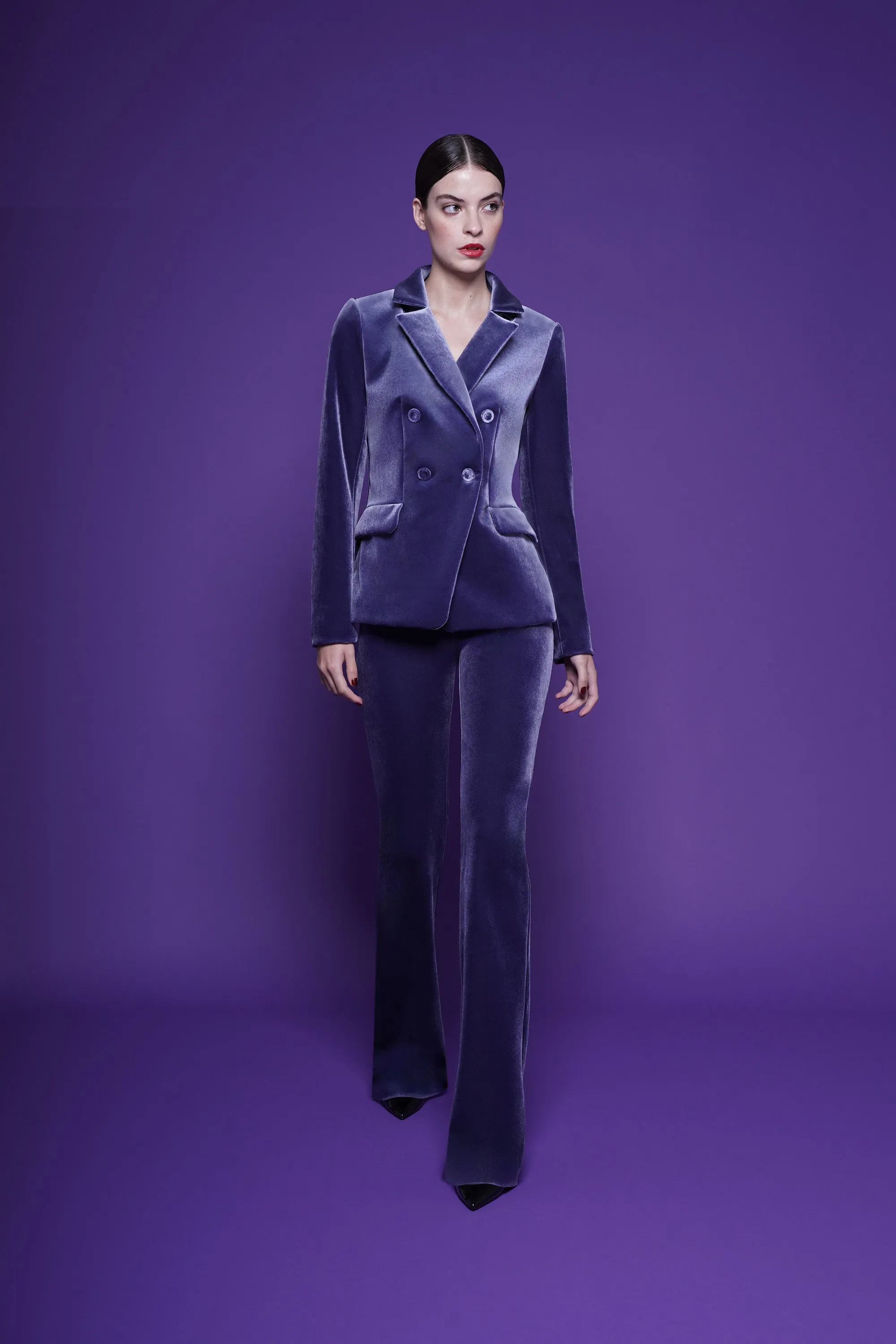 VENUSETTE HIGH WAISTED VELVET PANTS sold by Chiara Boni product image thumbnail 5