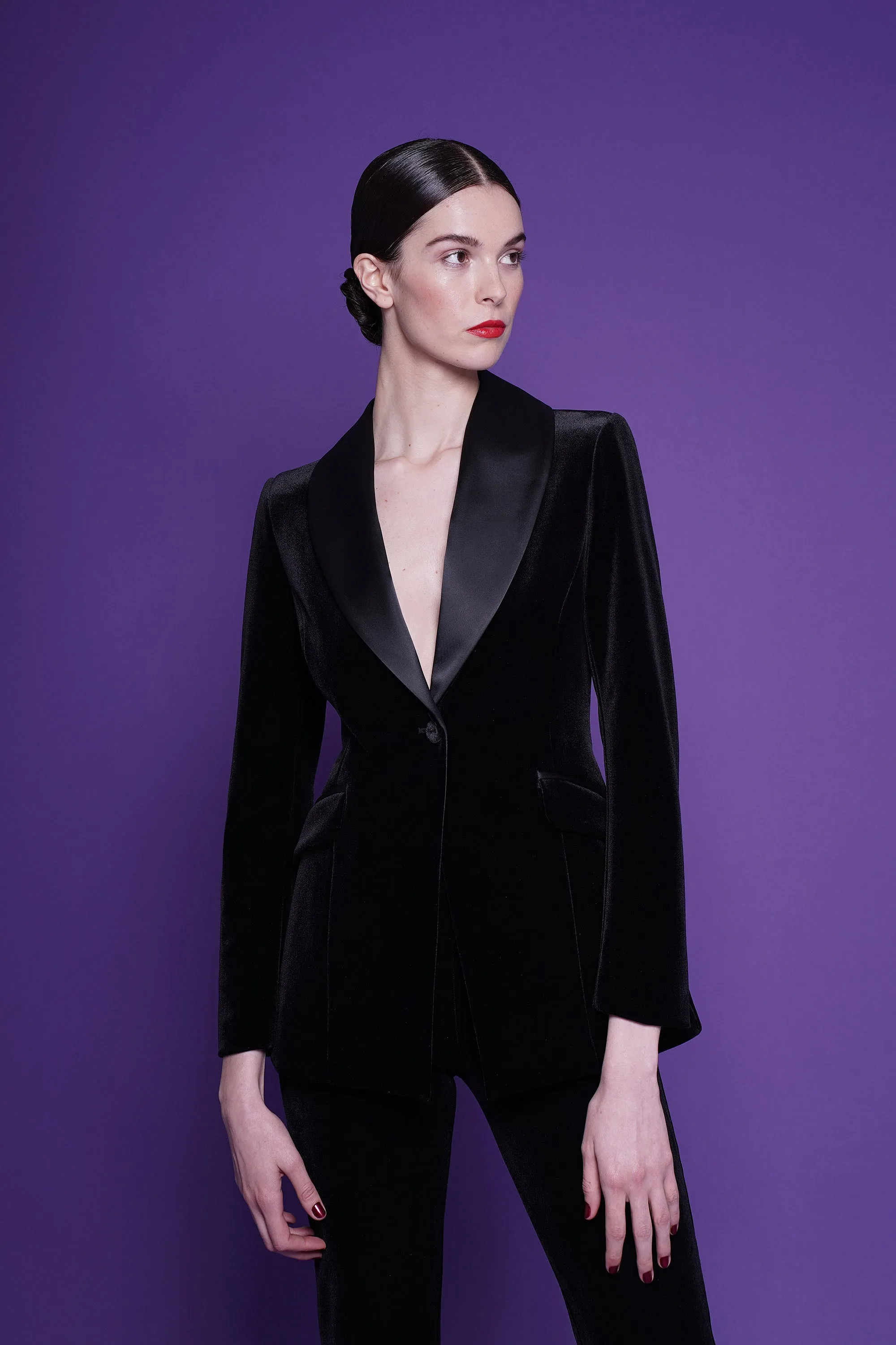 DASMARINAS SATIN AND VELVET JACKET sold by Chiara Boni product image thumbnail 5