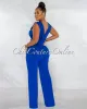 *Aimee Royal Blue Pleated Bust Gold Link Jumpsuit sold by Chic Couture