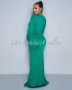 *Martina Green Plunging Neckline Draped Maxi Dress sold by Chic Couture