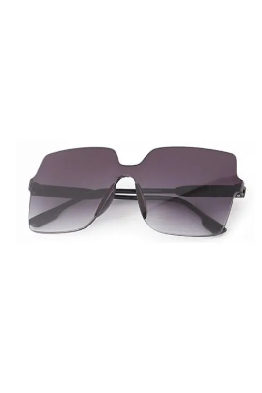 Olivia Black Gradient Oversized Rimless Sunglasses sold by chic
