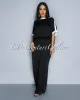 Vedette Black Off-White Wide Sleeves & Legs Jumpsuit sold by Chic Couture