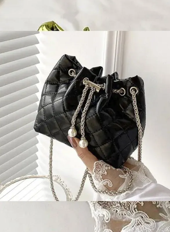 Ilana Black Metallic Crossbody Bag sold by Chic Couture