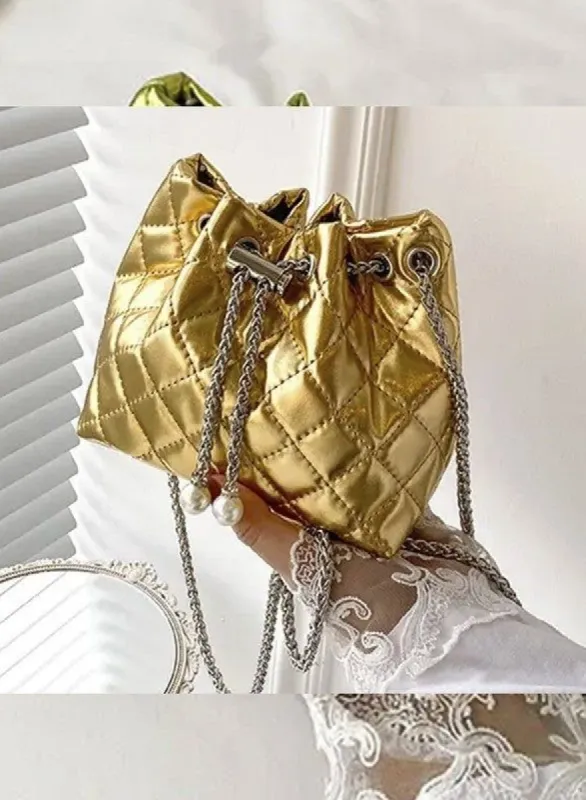 Ilana Gold Metallic Crossbody Bag sold by chic