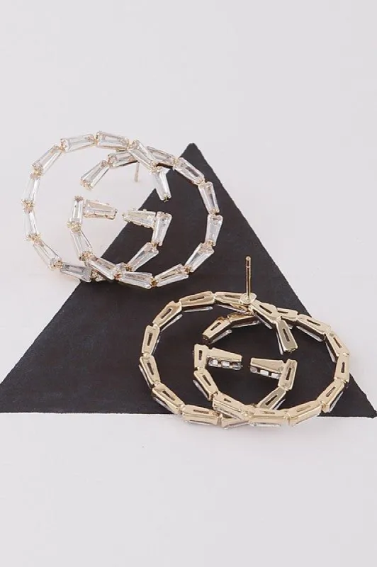 Amelia Gold Crystal GG Stud Earrings sold by Chic Couture