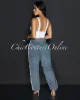Kino White Red Stripes Denim Joggers Jeans sold by Chic Couture