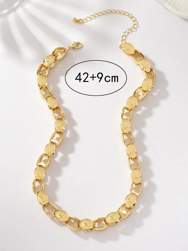 *Simie Chunky Egg Shell Link Chain Necklace sold by Chic Couture product image thumbnail 3