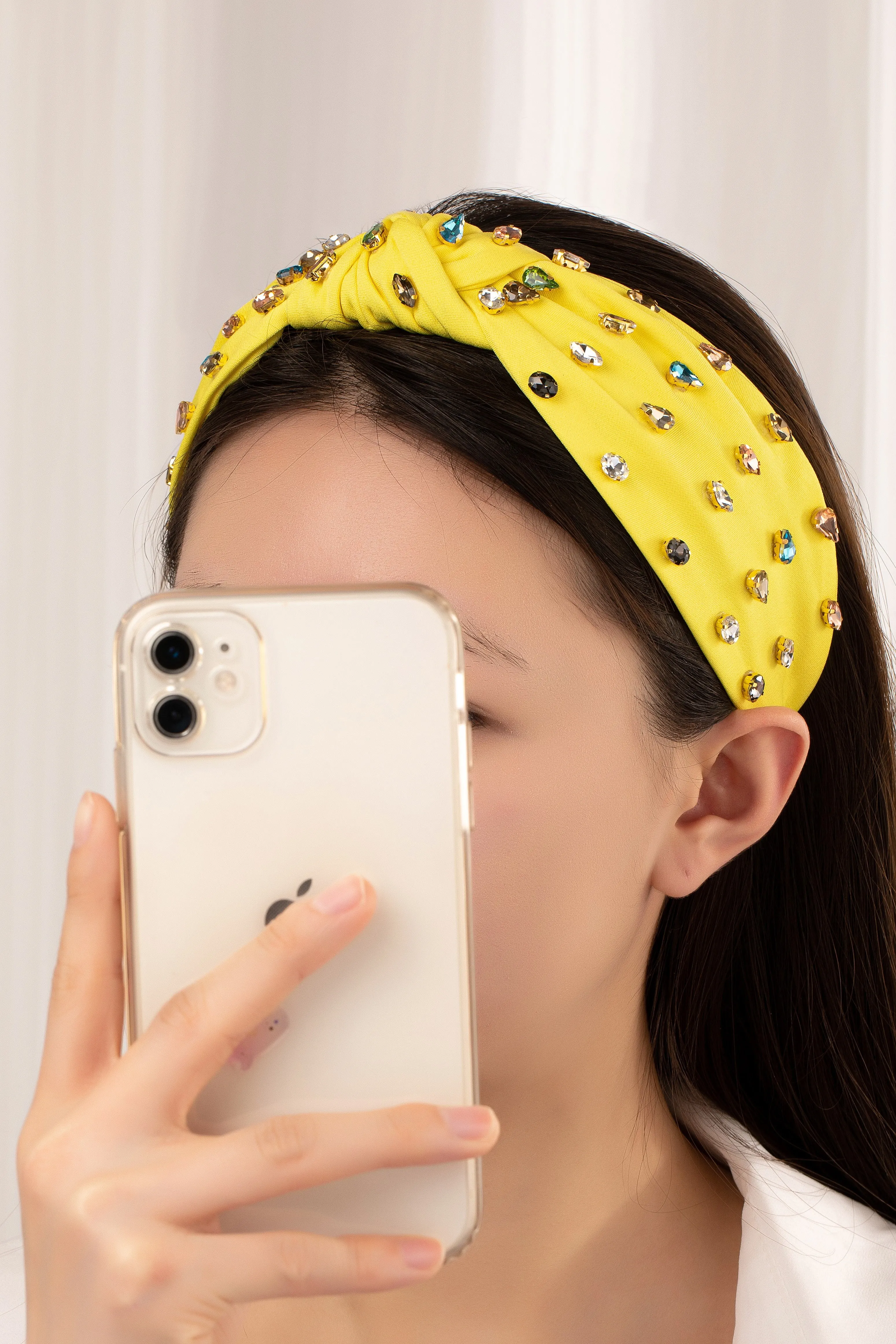 *Korra Pink Multi Color Rhinestone Embellished Headband sold by Chic Couture product image thumbnail 2