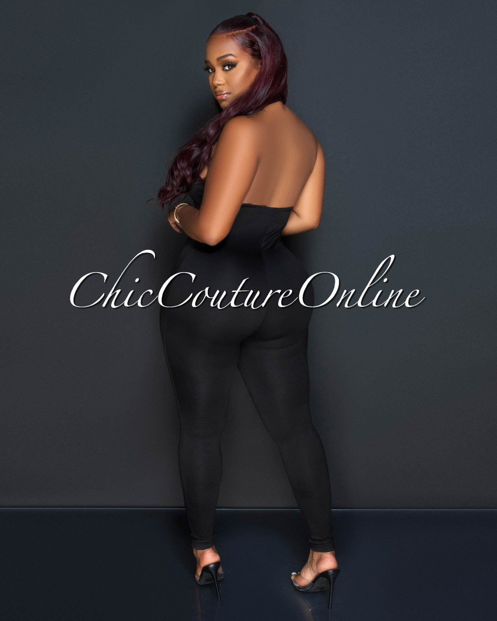 Danyel Black Double Lined Low Back Jumpsuit sold by Chic Couture product image thumbnail 3
