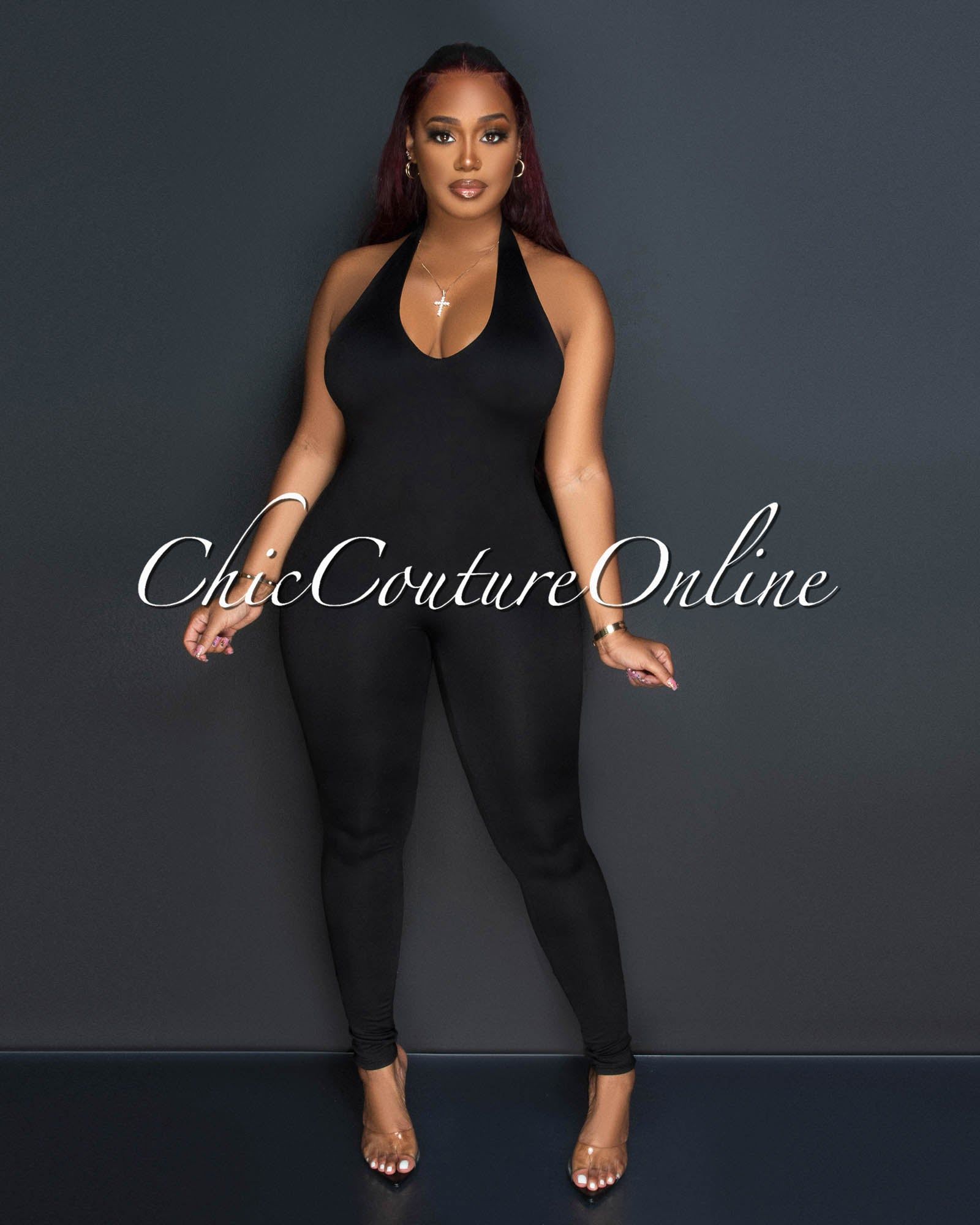 Danyel Black Double Lined Low Back Jumpsuit sold by Chic Couture product image thumbnail 2