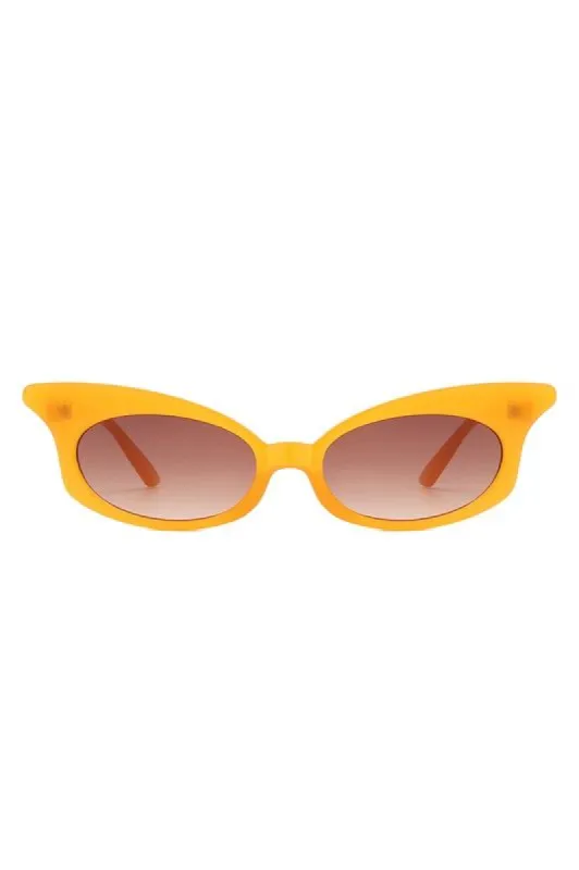 Zayda Orange Narrow Oval Sunglasses sold by Chic Couture