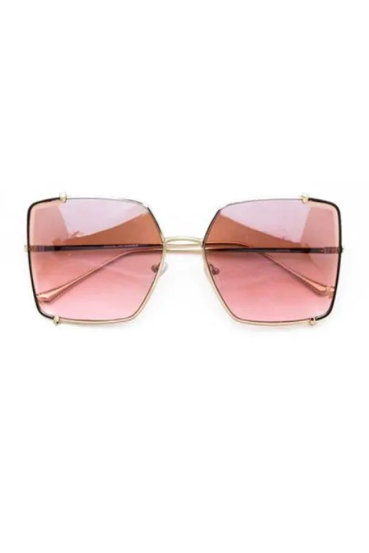 Alya Pink Big Frame Sunglasses sold by chic