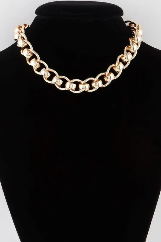 Kaylie Gold Curb Chain Necklace sold by Chic Couture