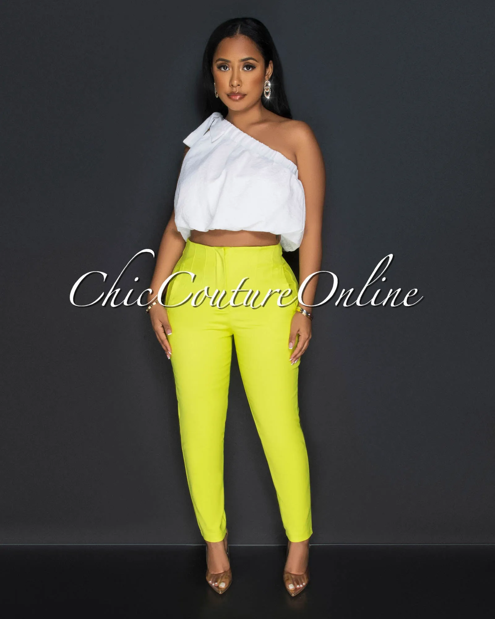 *Avril Lime High Waist Trouser Pants sold by Chic Couture product image thumbnail 2