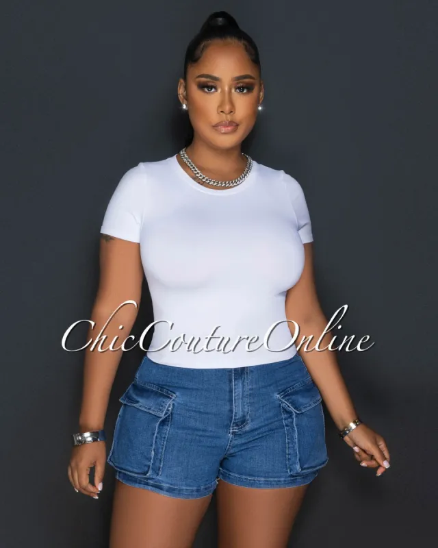Lona White Round Neck Crop Top sold by Chic Couture