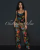 Manah Black Lace Multi-Color Print Mesh Jumpsuit sold by Chic Couture