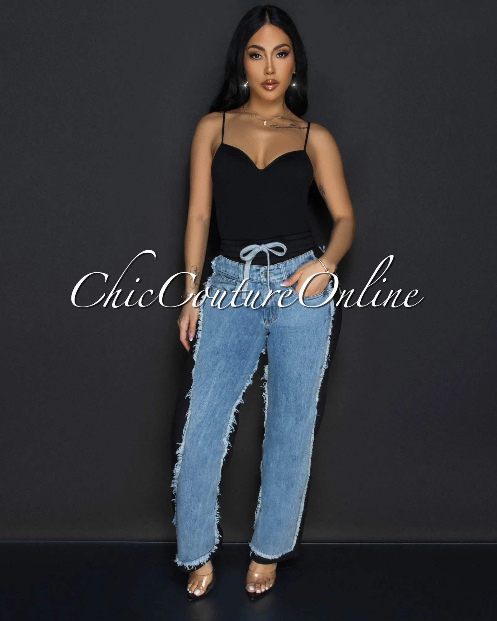 Toniya Black Ribbed Body-Con Bodysuit sold by Chic Couture product image thumbnail 4