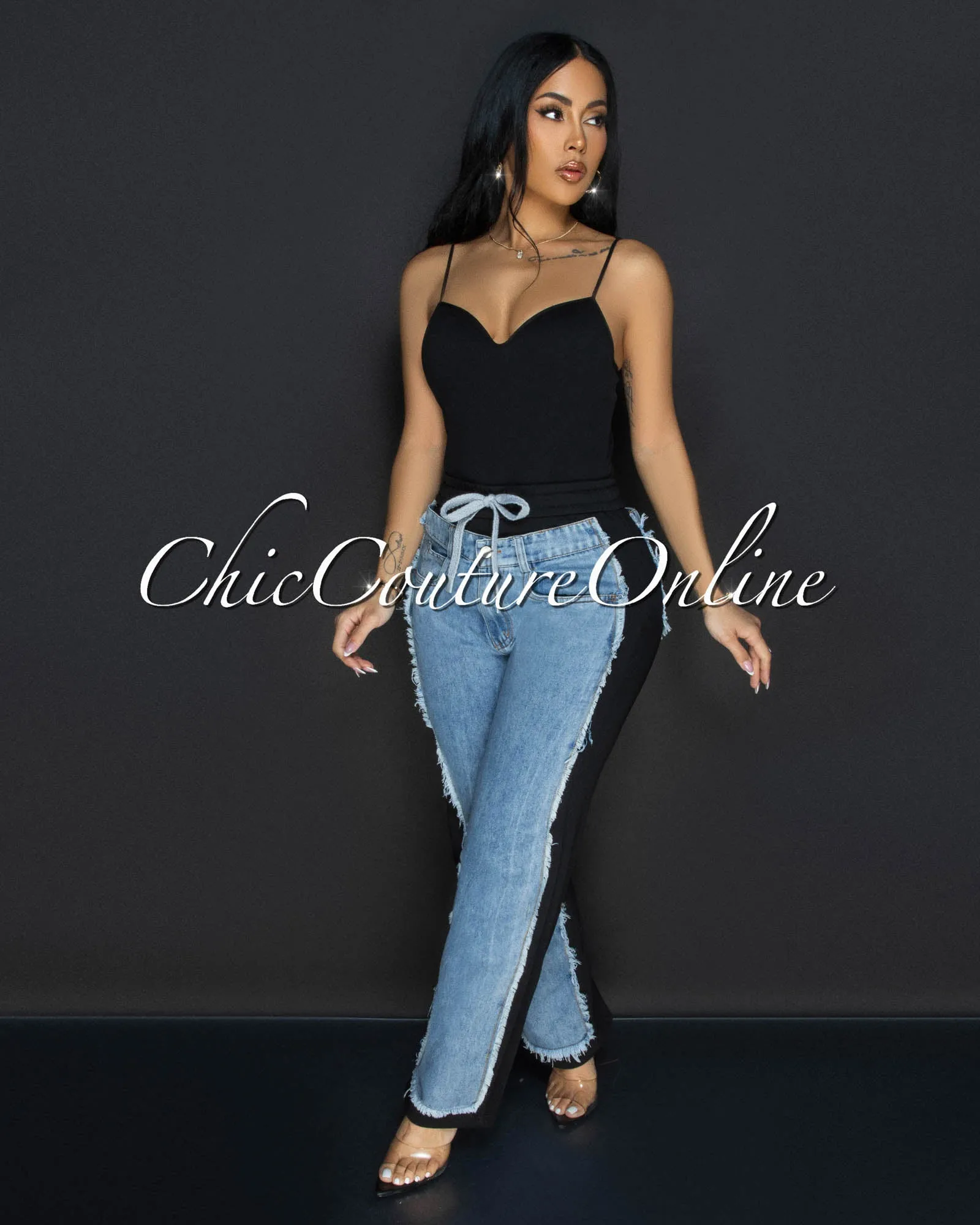 Toniya Black Ribbed Body-Con Bodysuit sold by Chic Couture product image thumbnail 5
