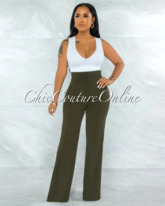 *Marcie Olive High Waist Straight Legs Pants sold by Chic Couture