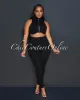 *Kristy Black Ribbed Crop Top & Leggings Sculpting Set sold by Chic Couture