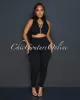 *Kristy Black Ribbed Crop Top & Leggings Sculpting Set sold by Chic Couture