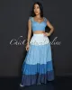 Aveline Denim Bustier & Maxi Ruffle Skirt Set sold by Chic Couture