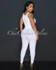 Cindy White Racer Crop Top & Leggings Sculpting Set sold by Chic Couture