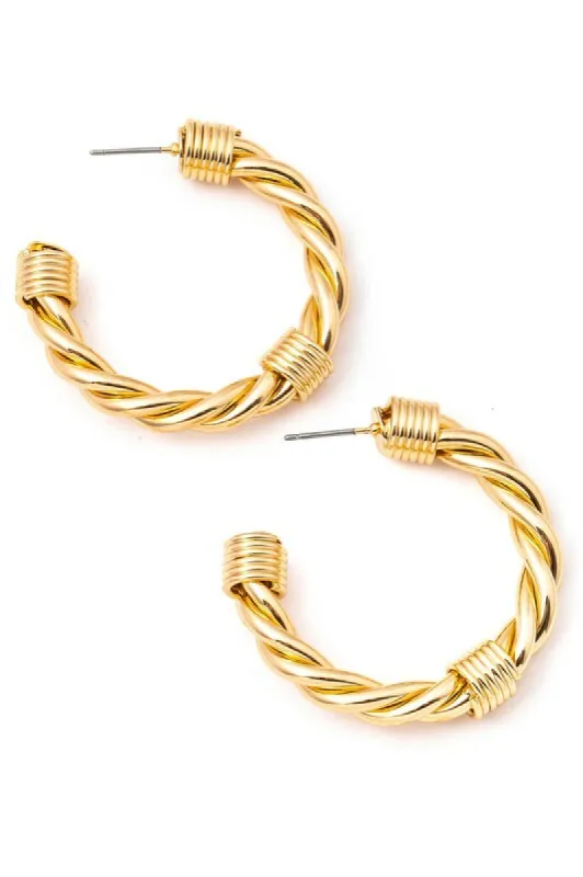 *Saylor Gold Wire Twist Hoop Earrings sold by Chic Couture