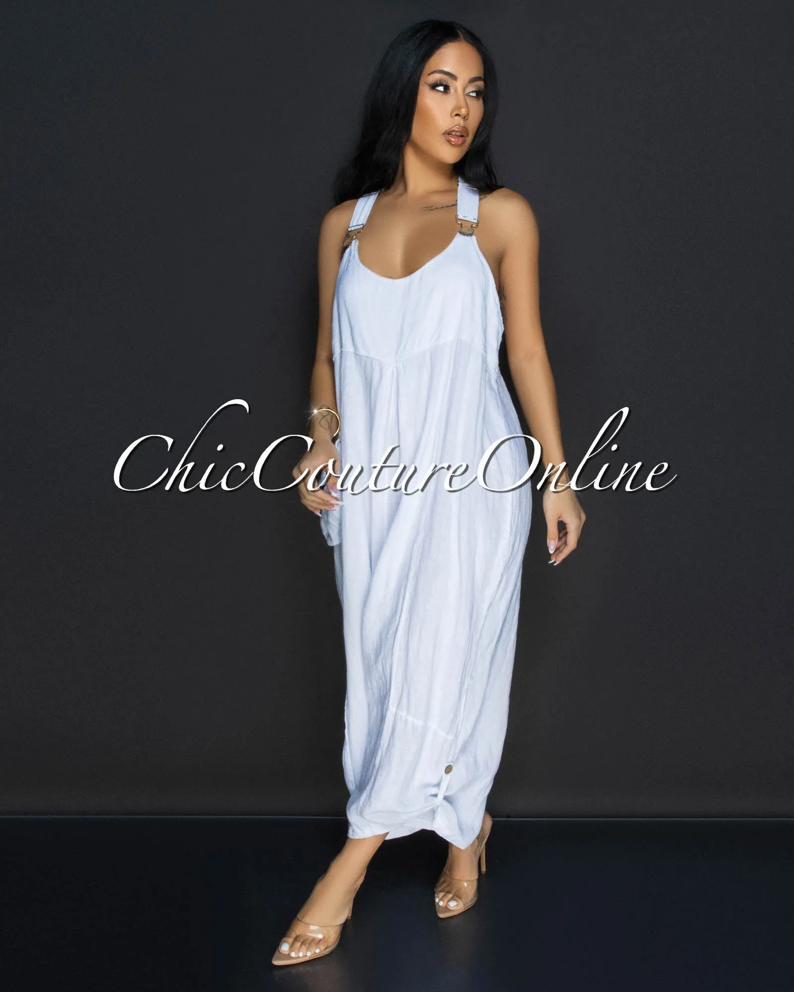 Panuma White Linen Jumpsuit sold by Chic Couture product image thumbnail 3