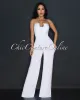 Lyla White Snake Gold Accent Strapless Jumpsuit sold by Chic Couture