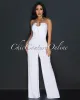 Lyla White Snake Gold Accent Strapless Jumpsuit sold by Chic Couture