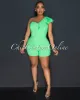 Mylie Green Sigle Ruffle Sleeve Crop Top & Shorts Set sold by Chic Couture