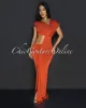 Violi Rust Off Shoulder Cut Out Maxi Dress (SHIPS 1/18/25) sold by Chic Couture
