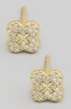 Tini Pave Mini Clover Stud Earrings sold by Chic Couture