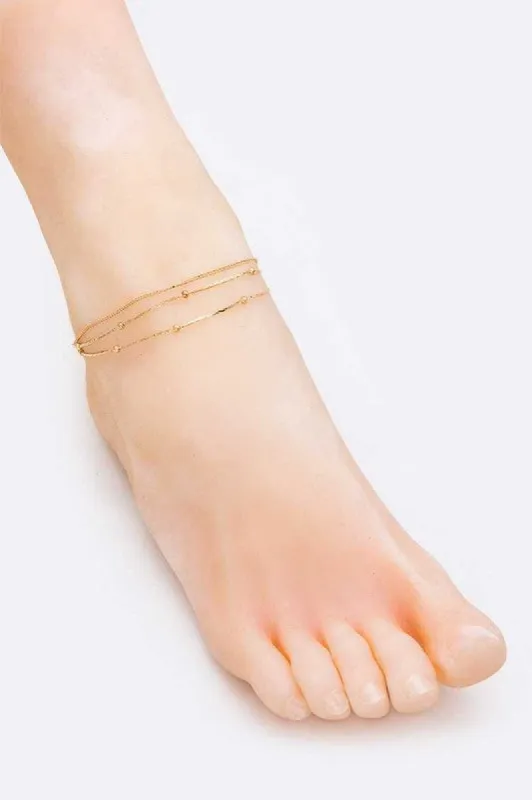 Janissa Gold Layer Chain Anklet Set sold by Chic Couture