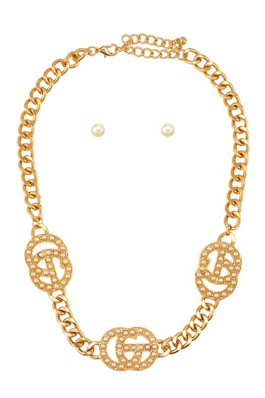 Talia Three GO Rhinestone Accent Necklace Set sold by Chic Couture