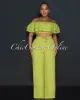 Yuri Olive Green Ruffle Crop Top & Wide Pants Set sold by Chic Couture