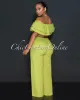 Yuri Olive Green Ruffle Crop Top & Wide Pants Set sold by Chic Couture