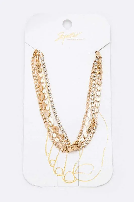 Heather Gold Rhinestone Layer Anklet Set sold by Chic Couture product image thumbnail 2