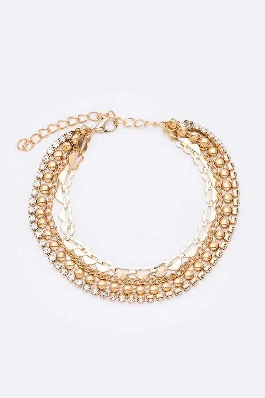 Heather Gold Rhinestone Layer Anklet Set sold by Chic Couture product image thumbnail 3