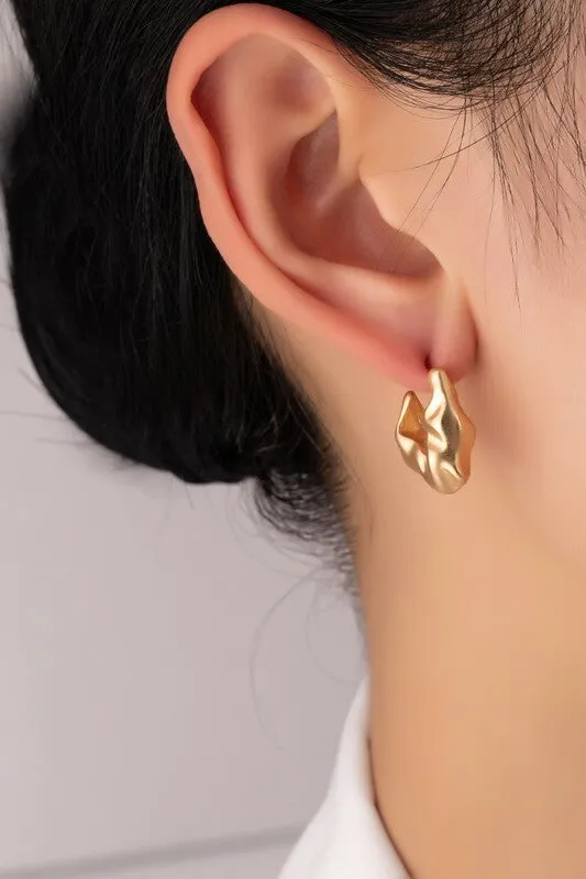 *Blum Hammered U Shape Huggie Hoop Earrings sold by Chic Couture product image thumbnail 2