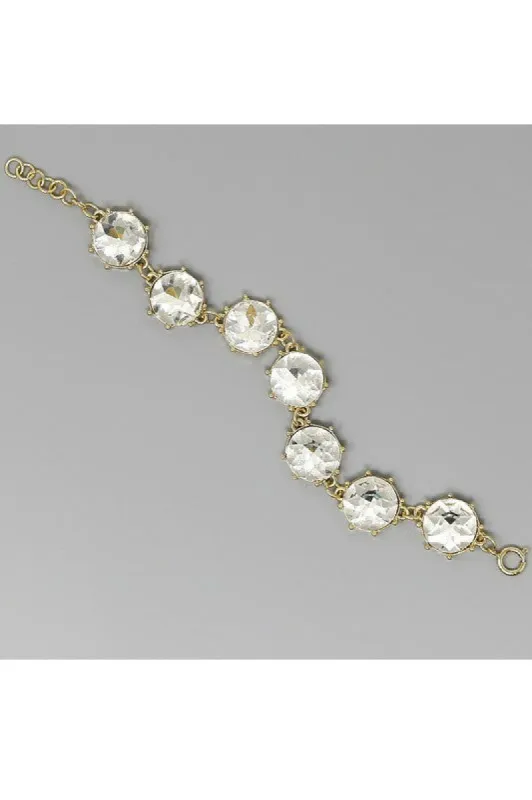 *Georgia Gold Faceted Glass Stone Bracelet sold by Chic Couture