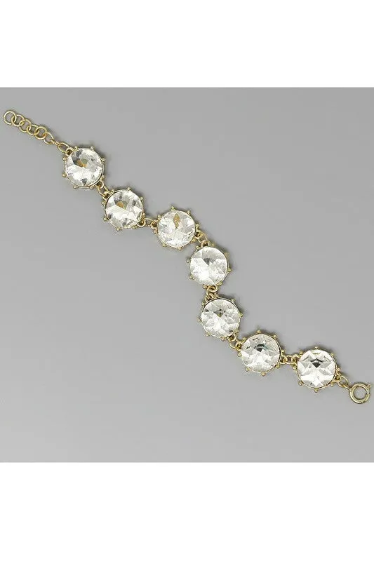 *Georgia Gold Faceted Glass Stone Bracelet sold by Chic Couture