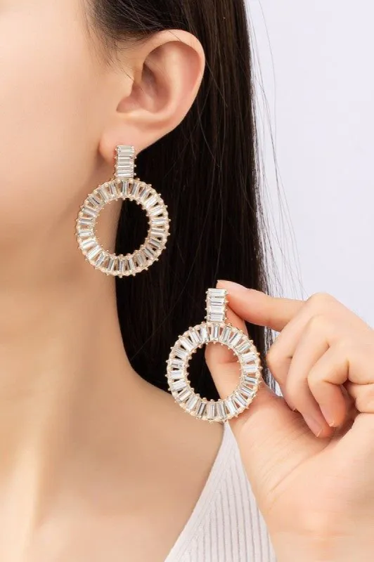 Andie Rhinestone Hoop Drop Statement Earrings sold by chic